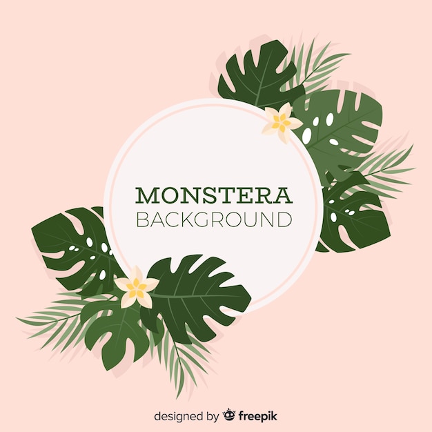 Free vector flat monstera background