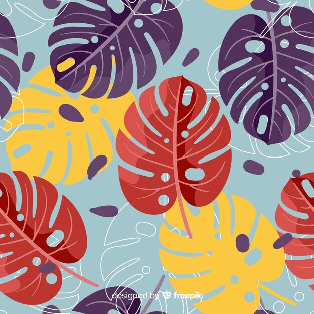 Flat monstera pattern