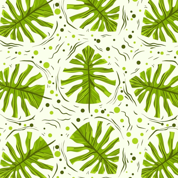 Flat monstera pattern