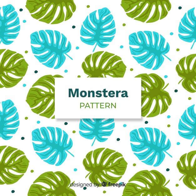 Modello di monstera piatta