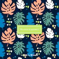 Free vector flat monstera pattern