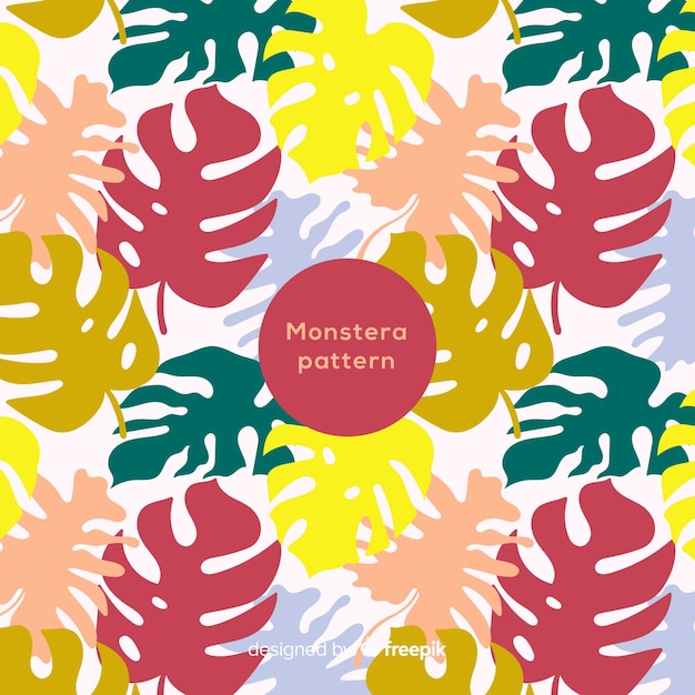 Flat monstera pattern