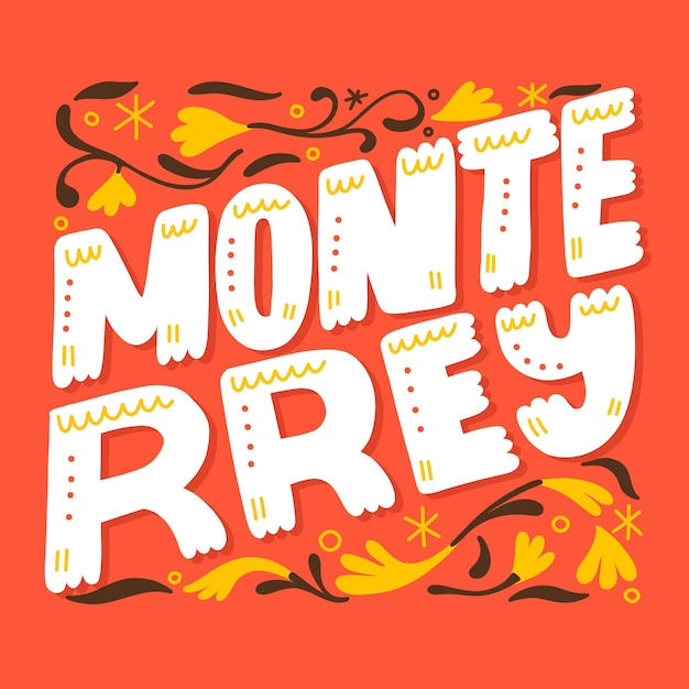 Free vector flat monterrey text illustration