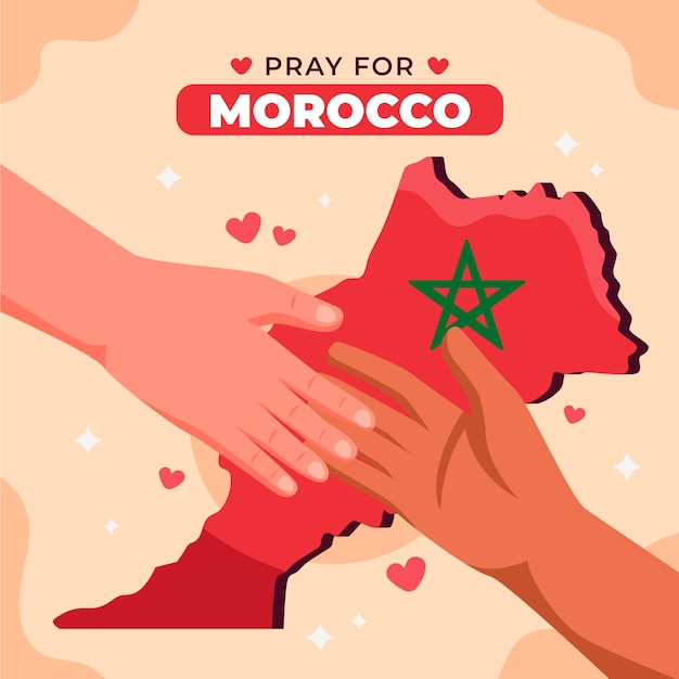 Free vector flat morocco earthquake humanitarian aid illustration