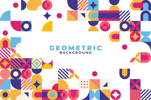 Flat mosaic background with geometric shapes