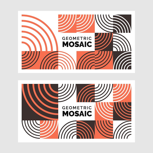Flat mosaic banner template design
