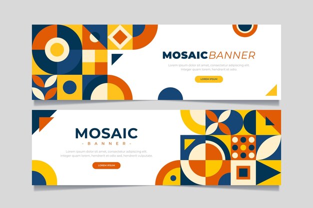 Flat mosaic banners