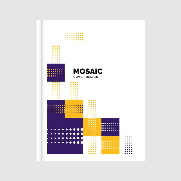 Free vector flat mosaic book cover template