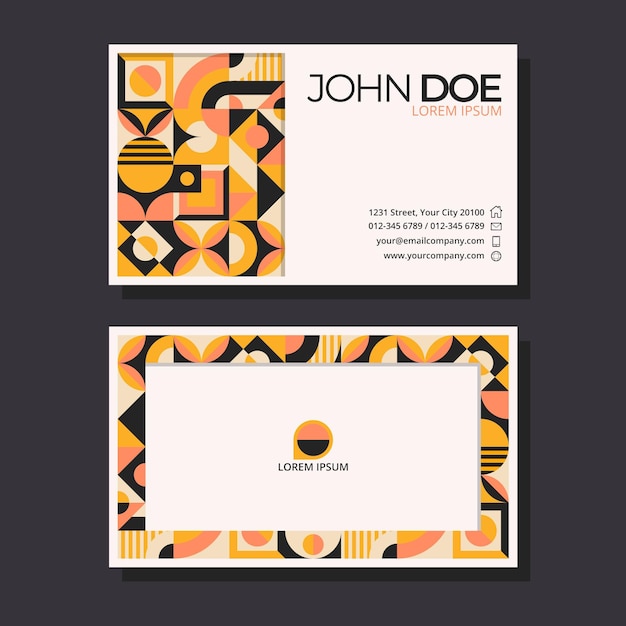 Flat mosaic business card design