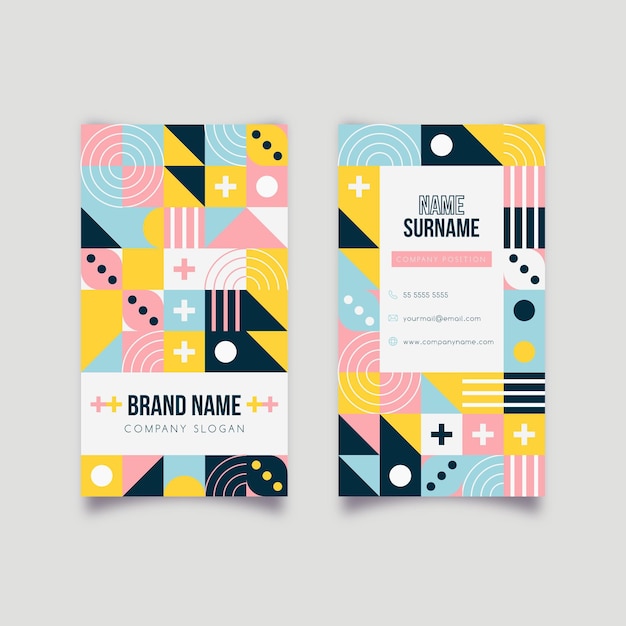 Free vector flat mosaic business card template