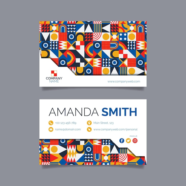 Free vector flat mosaic business card template