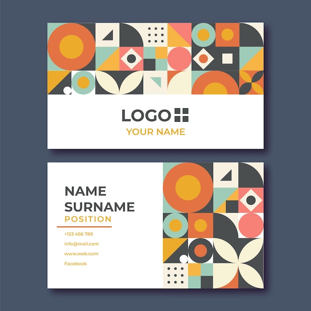 Free vector flat mosaic business card template