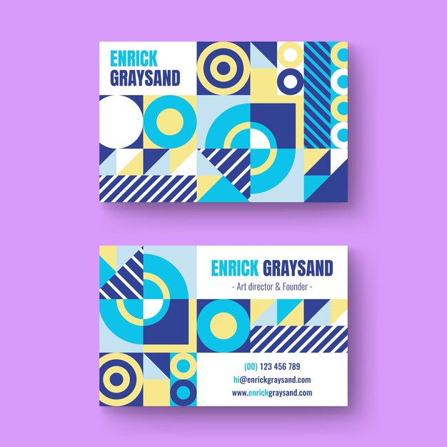 Flat mosaic business card template