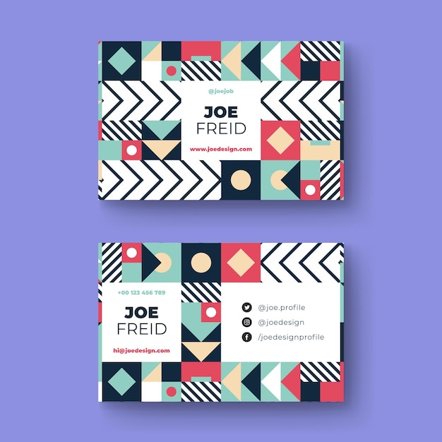 Flat mosaic business card template