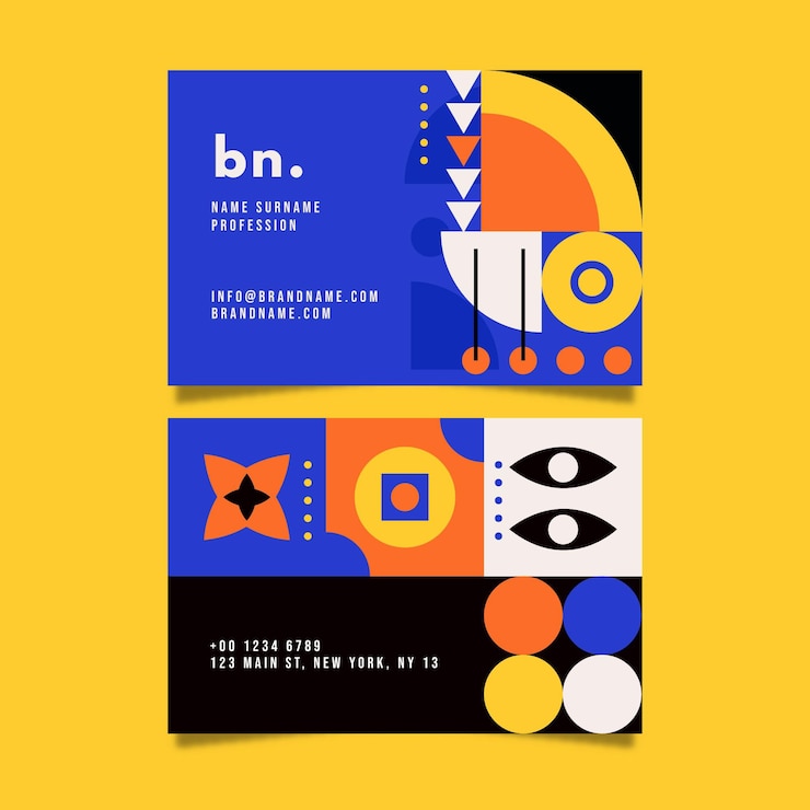 Free Vector flat mosaic business card template
