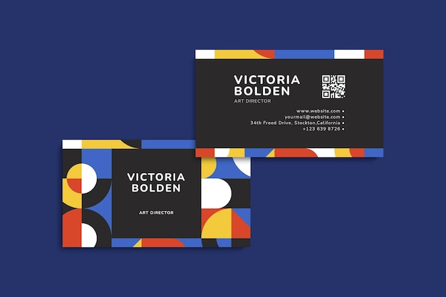 Free vector flat mosaic business card