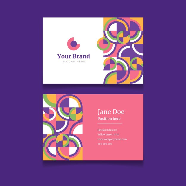 Flat mosaic business card