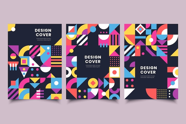 Free vector flat mosaic covers