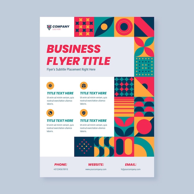 Flat mosaic flyer template