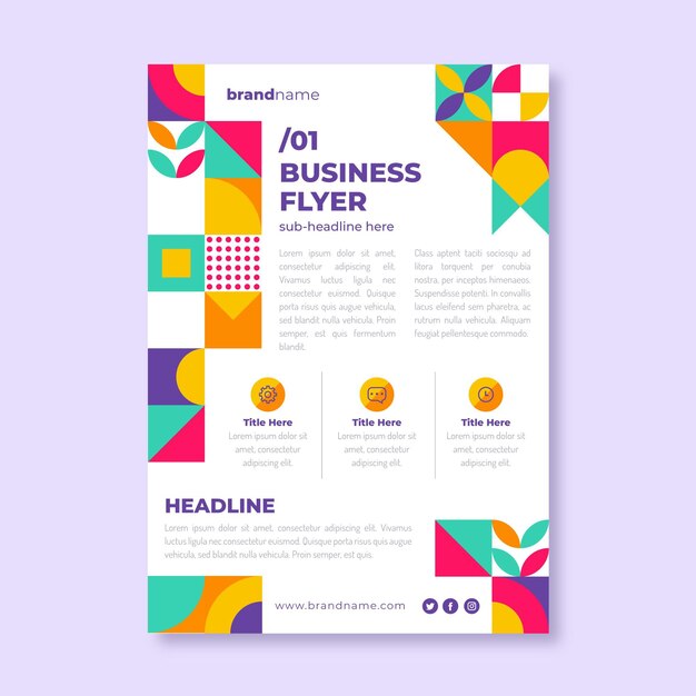 Flat mosaic flyer template