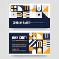 Free vector flat mosaic horizontal business card template