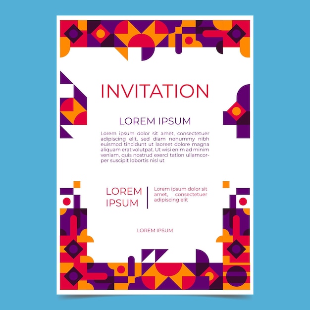 Flat mosaic invitation