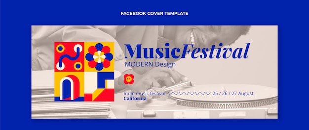 Flat mosaic music festival facebook cover