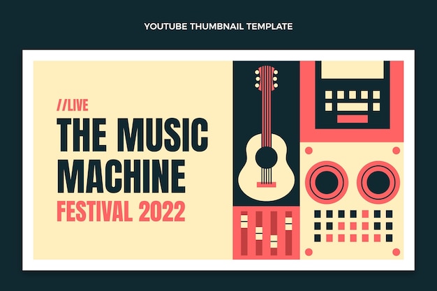 Miniatura di YouTube del festival di musica a mosaico piatto