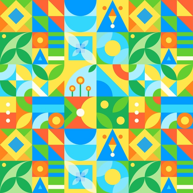 Flat mosaic pattern design