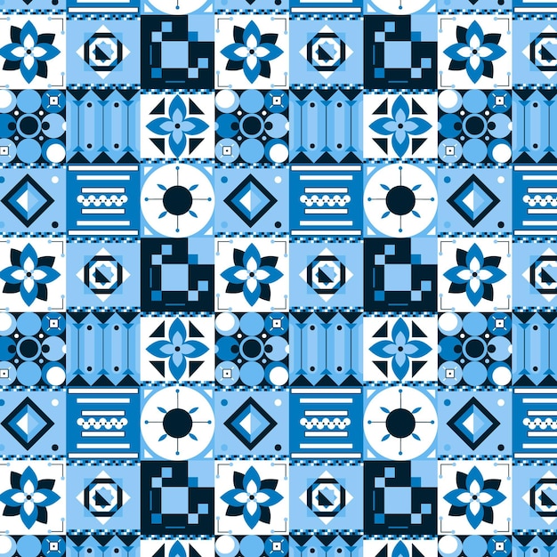 Flat mosaic pattern design