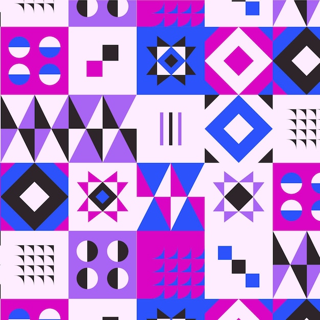 Flat mosaic pattern design