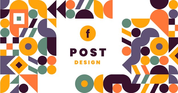 Flat mosaic social media post template