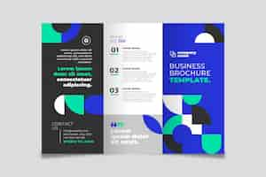 Free vector flat mosaic trifold brochure template