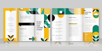 Free vector flat mosaic trifold brochure template