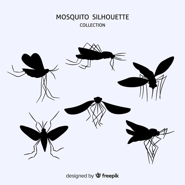 Flat mosquito silhouette collection