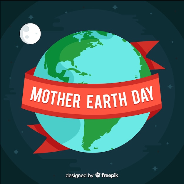 Flat mother earth day background