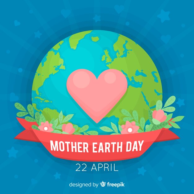 Flat mother earth day background