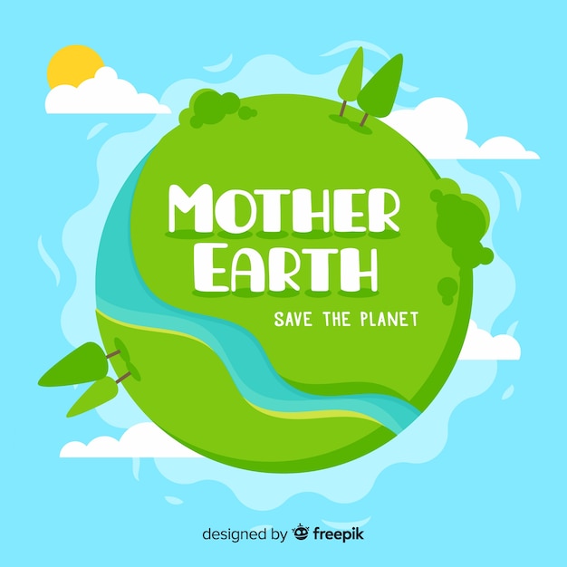 Free vector flat mother earth day background