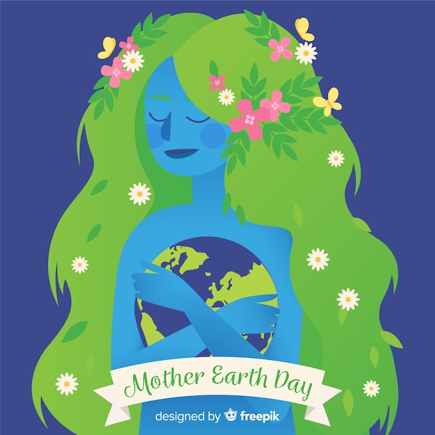 Free vector flat mother earth day background