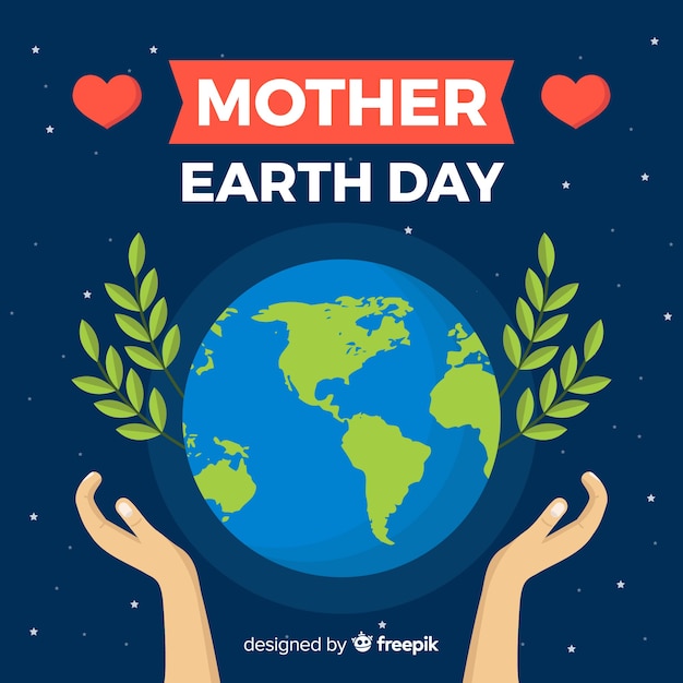 Flat mother earth day background