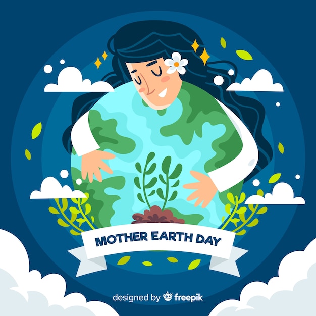 Flat mother earth day background