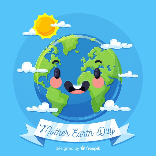 Flat mother earth day background