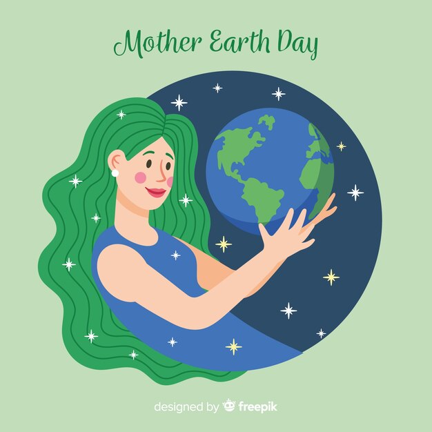 Flat mother earth day background