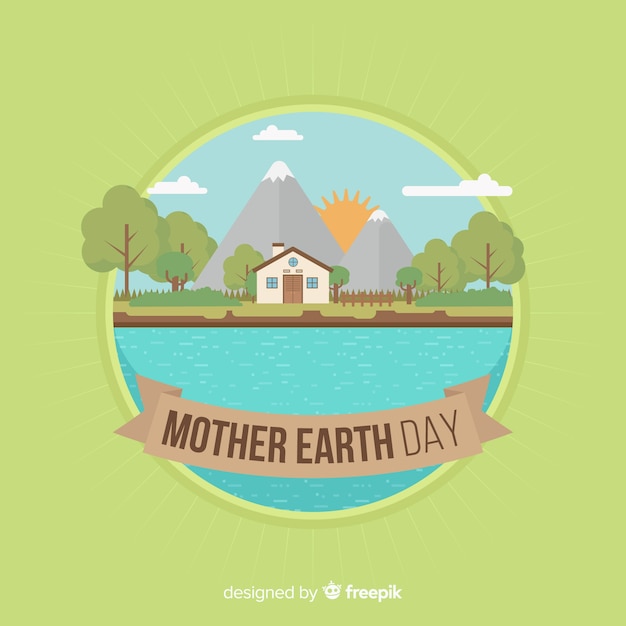 Free vector flat mother earth day background