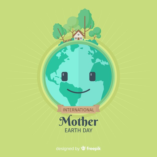 Flat mother earth day background