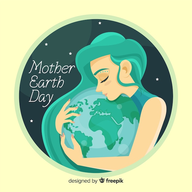 平らな母なる地球の日の背景