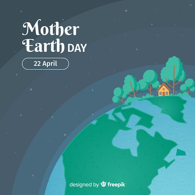 Flat mother earth day background