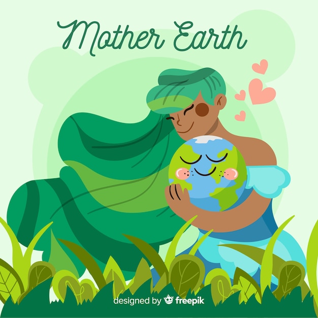 Flat mother earth day background