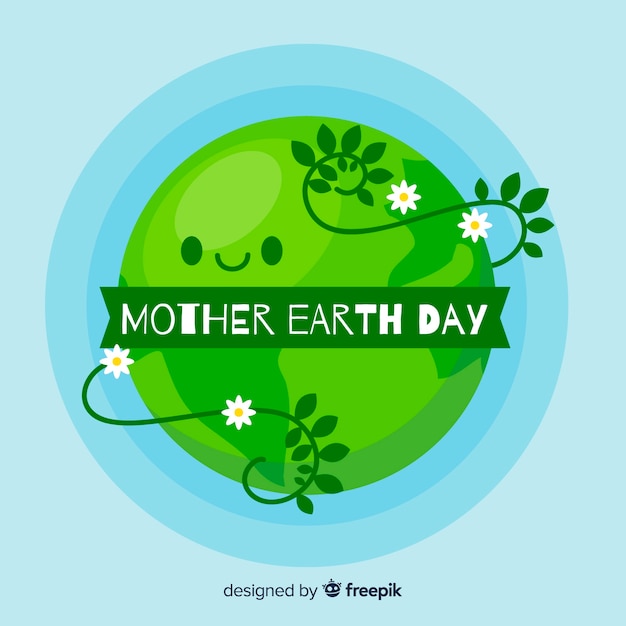 Flat mother earth day background