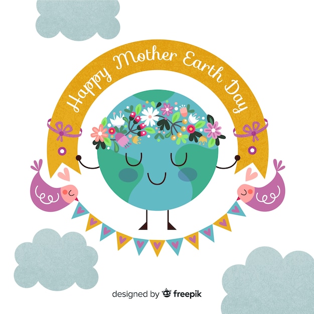 Free vector flat mother earth day background